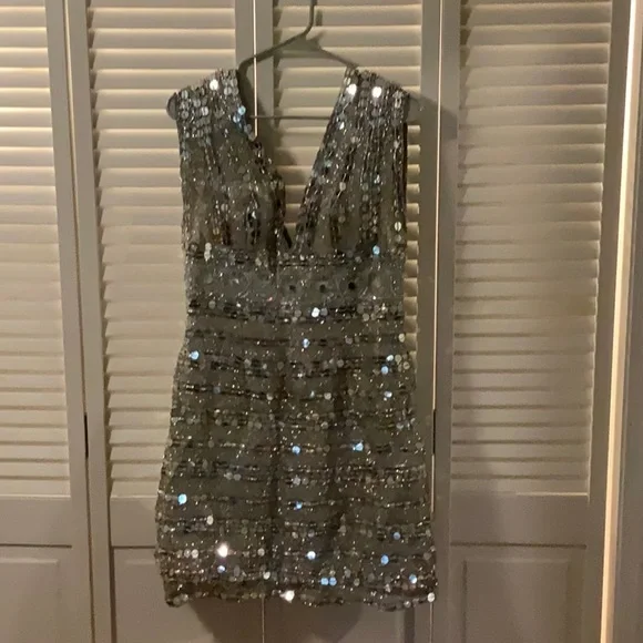 Scala | Dresses | Scala Platinum Sequin Cocktail Dress